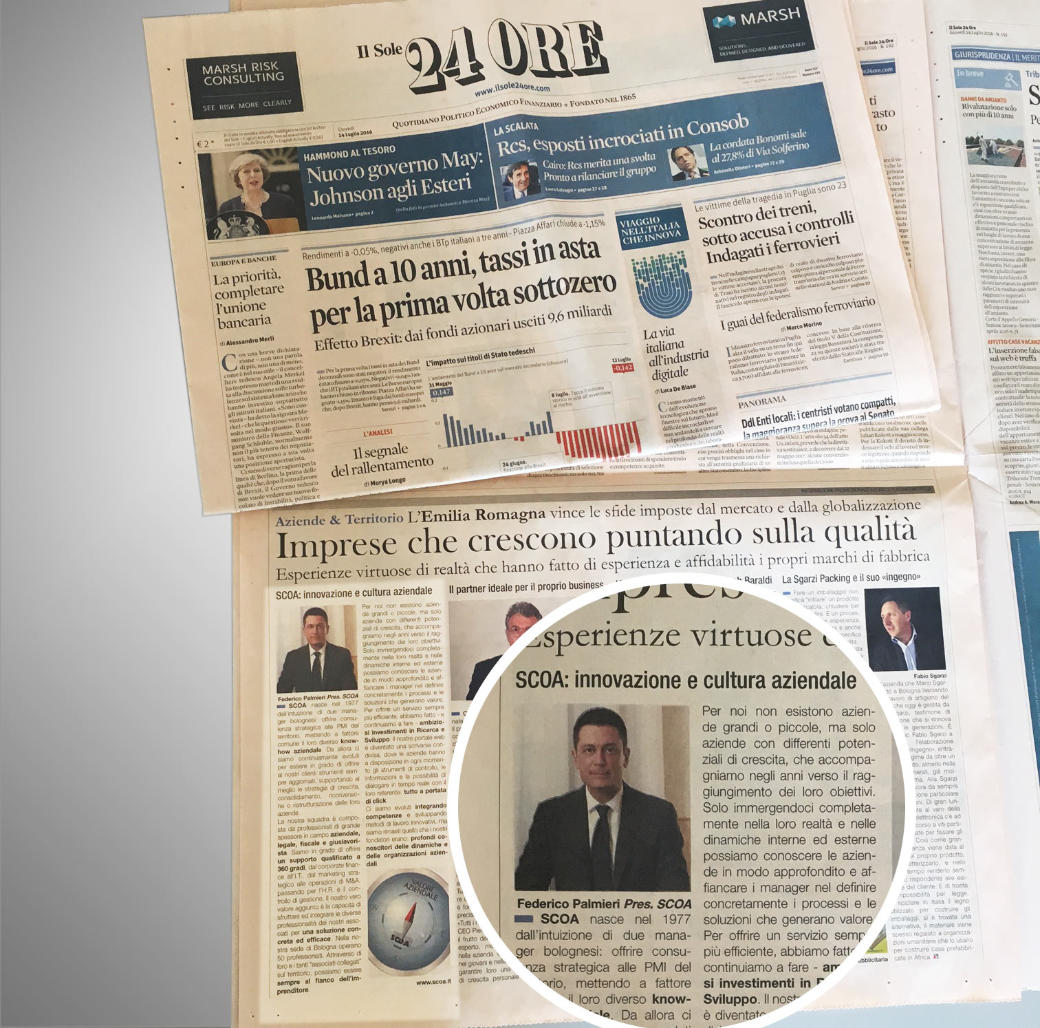 Il Presidente Federico Palmieri presenta SCOA sulle pagine de “Il Sole 24 ORE”